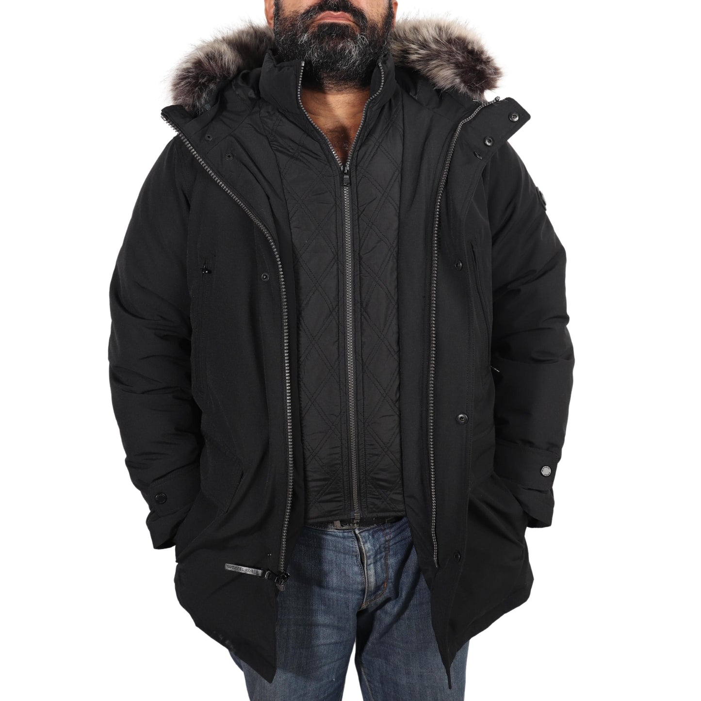 ORIGINAL Mens Jackets S / Black ORIGINAL - Men's Hooded Bib Snorkel Parka