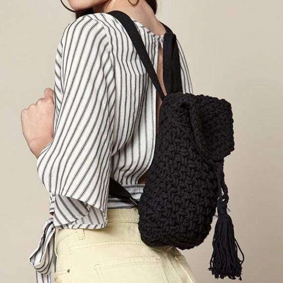 Pacsun Backpacks & Luggage Black Crochet Backpack