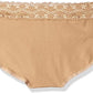 PACT womens underwear Small / Almond Organic Cotton Lace Hipster Panties - 2 Pack