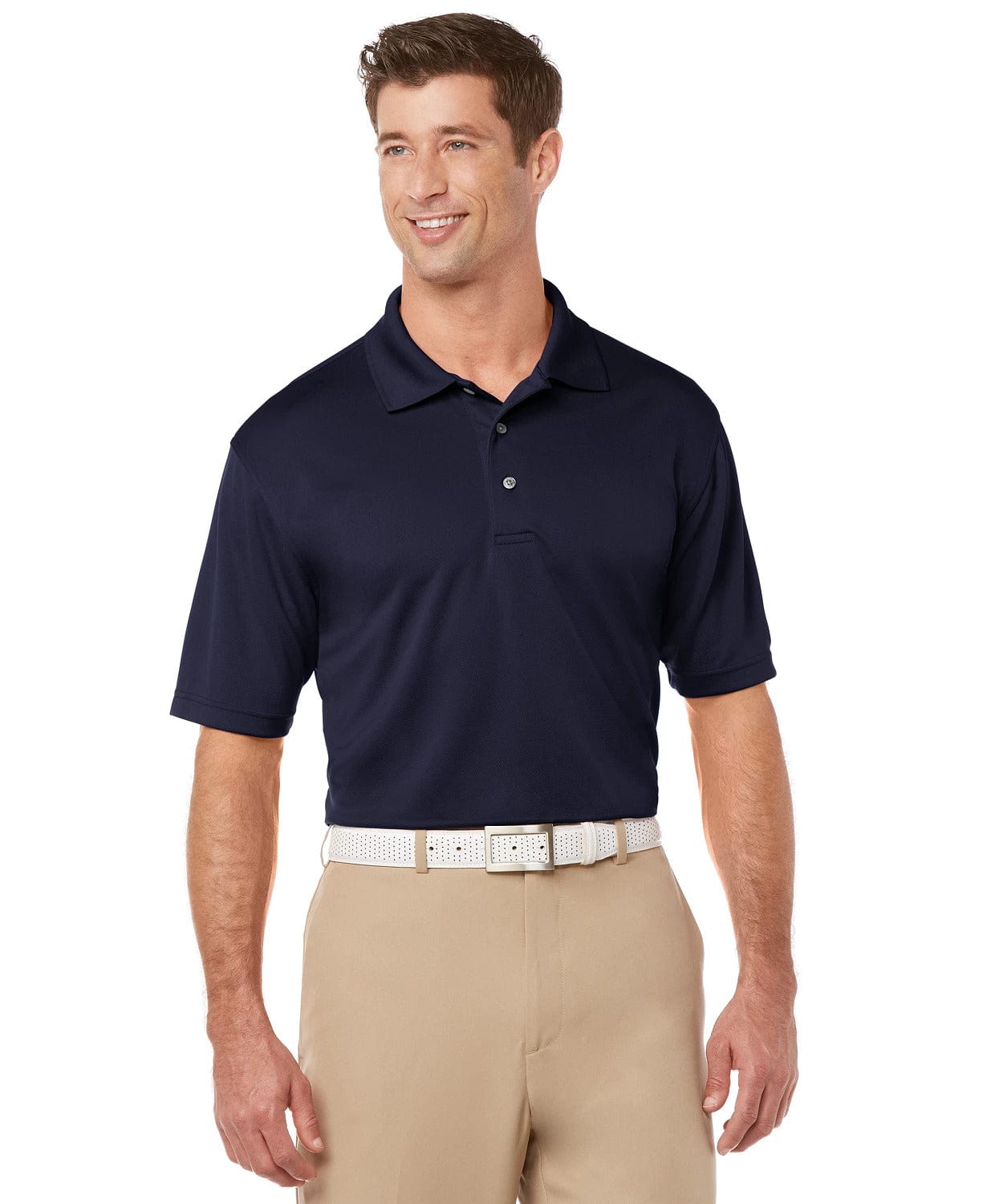 PGATOUR Mens Tops L / Navy PGATOUR -  Airflux Solid Golf Polo Shirt