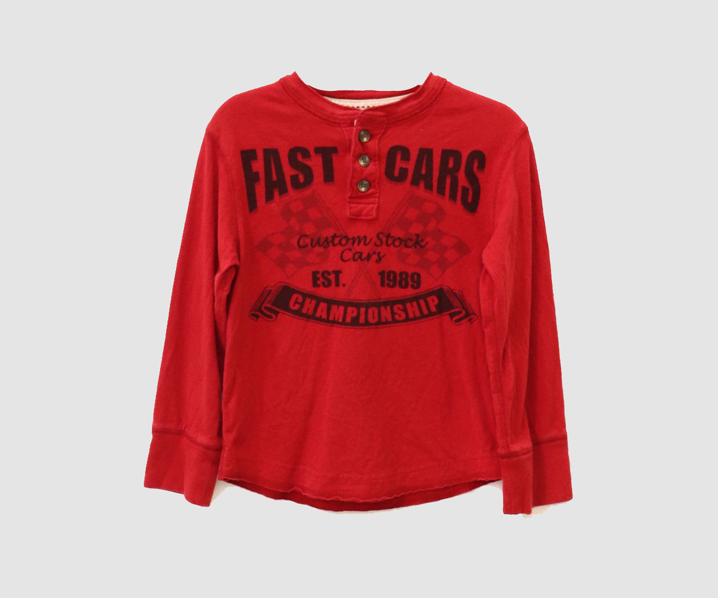 PLC Boys Tops 5-6 Years / Red Long Sleeve Top