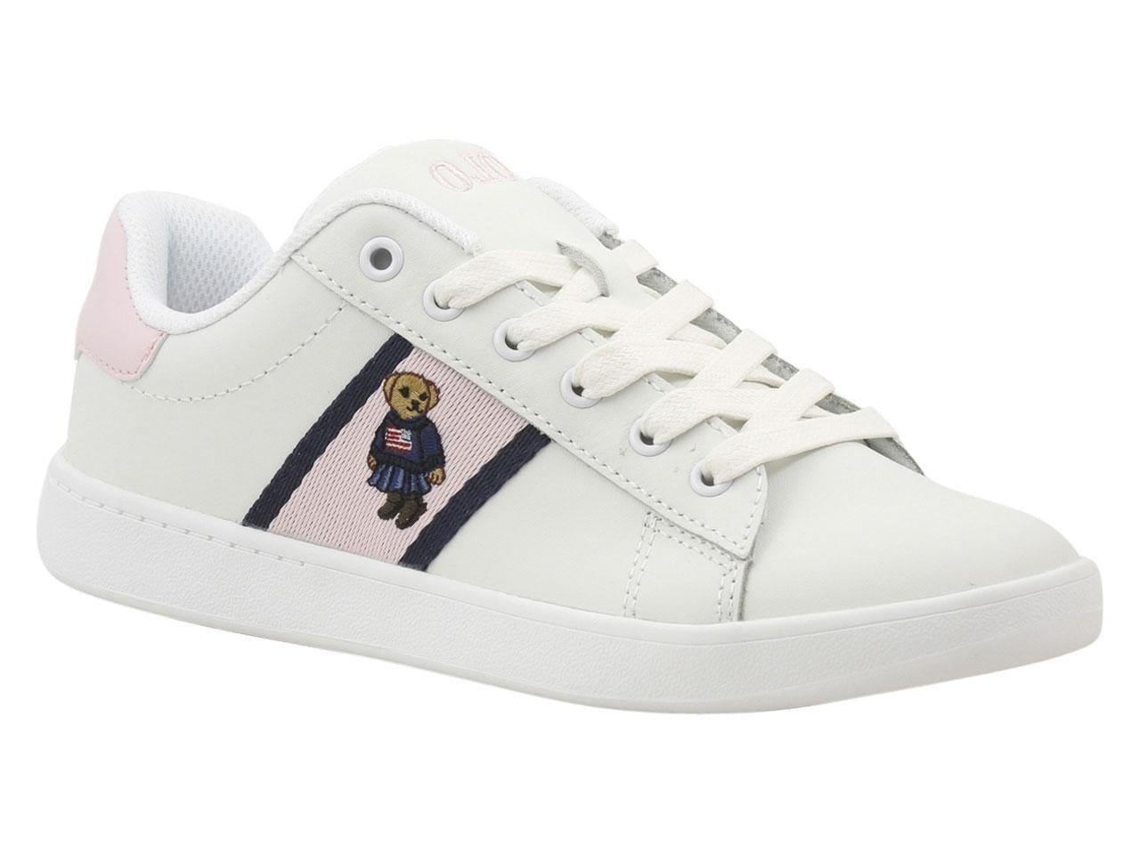 Polo Ralph Lauren Kids Shoes 35 / White/Pink Quilton Bear Sneakers Shoes