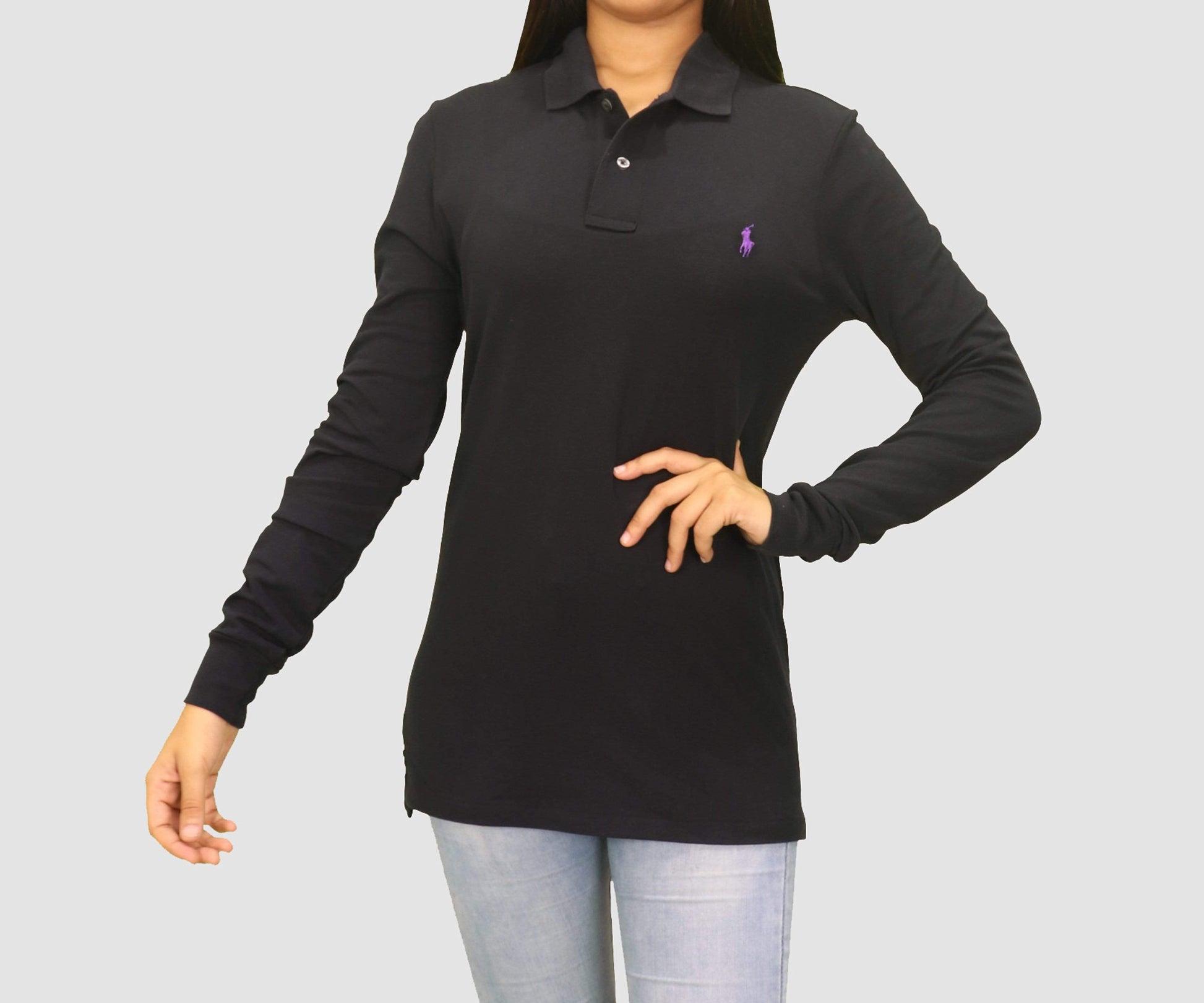 ralph Womens Tops Large / Navy Long Sleeve Top