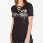 Rebellious One Womens Tops X-Large / Black Palm Tree Graphic T-Shirt