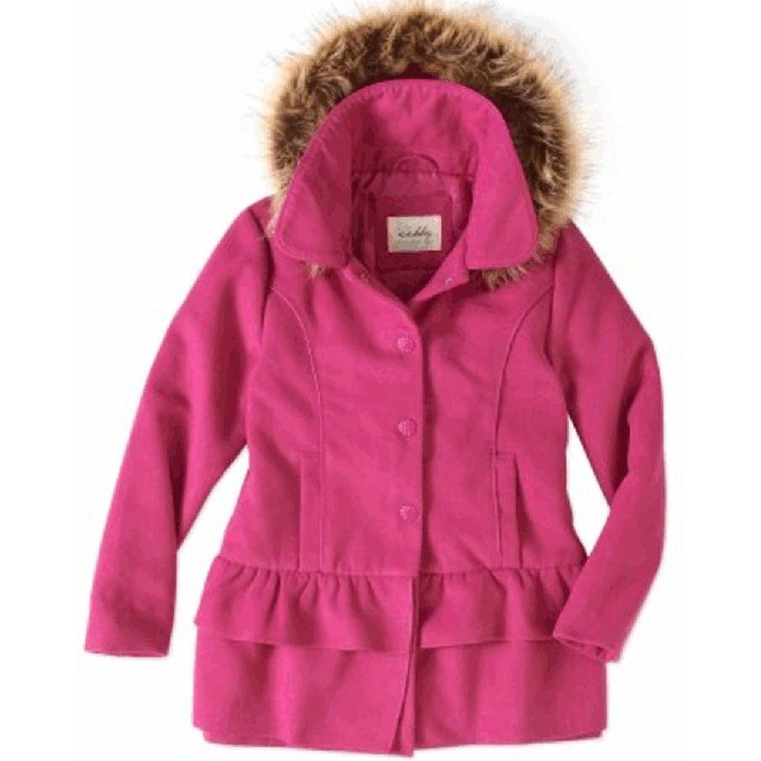 SEBBY Girls Jackets 6 Years / Pink SEBBY - Kids - Faux Fur Hooded Long Coat