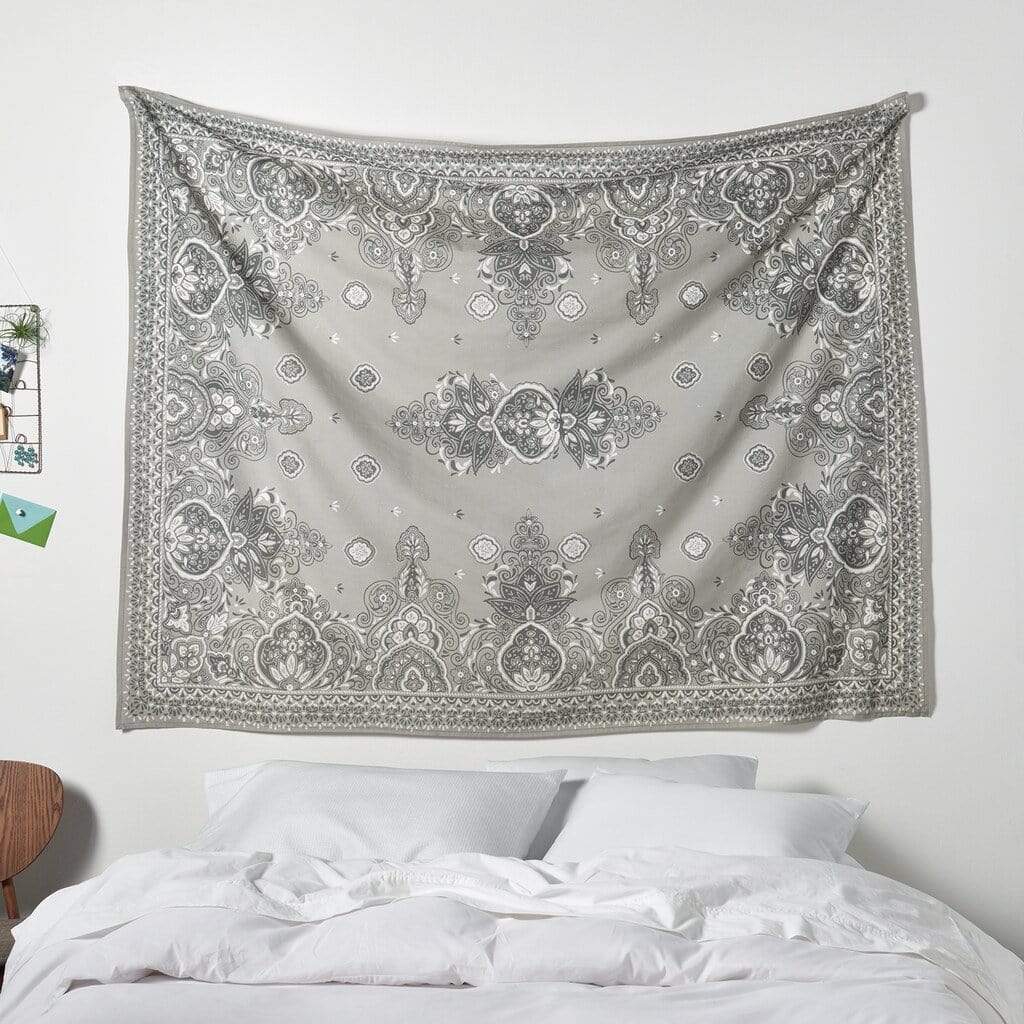 Simple By Design Bed & Bath Grey Bandana Wall Tapestry