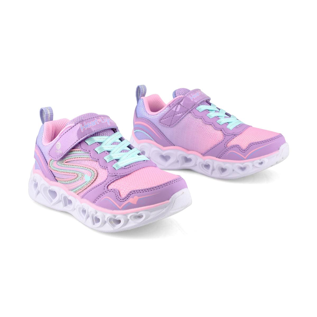 SKECHERS Kids Shoes 33.5 / Purple Pink Heart Lights