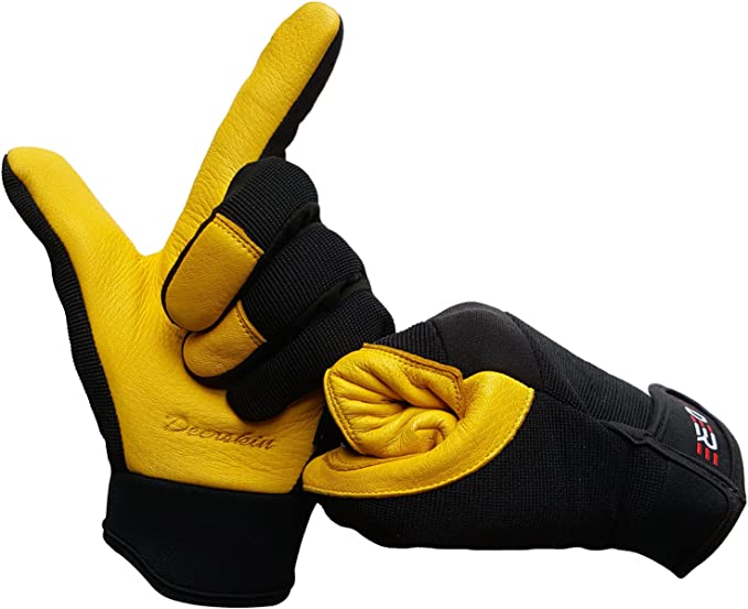 SKYDEER XL / Black SKYDEER - Deerskin Leather Work Gloves