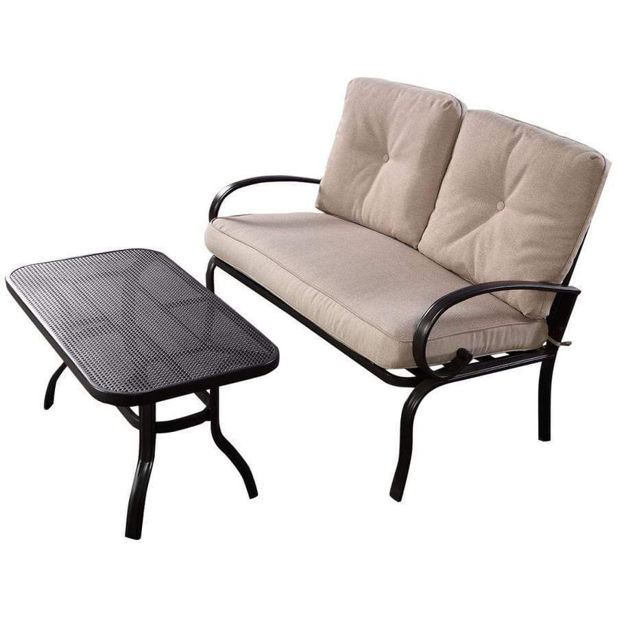 SONOMA GOODS FOR LIFE™ Furniture Khaki-Black SONOMA GOODS FOR LIFE™ - Metal Frame Patio Loveseat and Table - 2 Pieces Set
