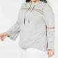 Style & Co Womens Tops Grey / X-Large Embroidered Drawstring Sweater