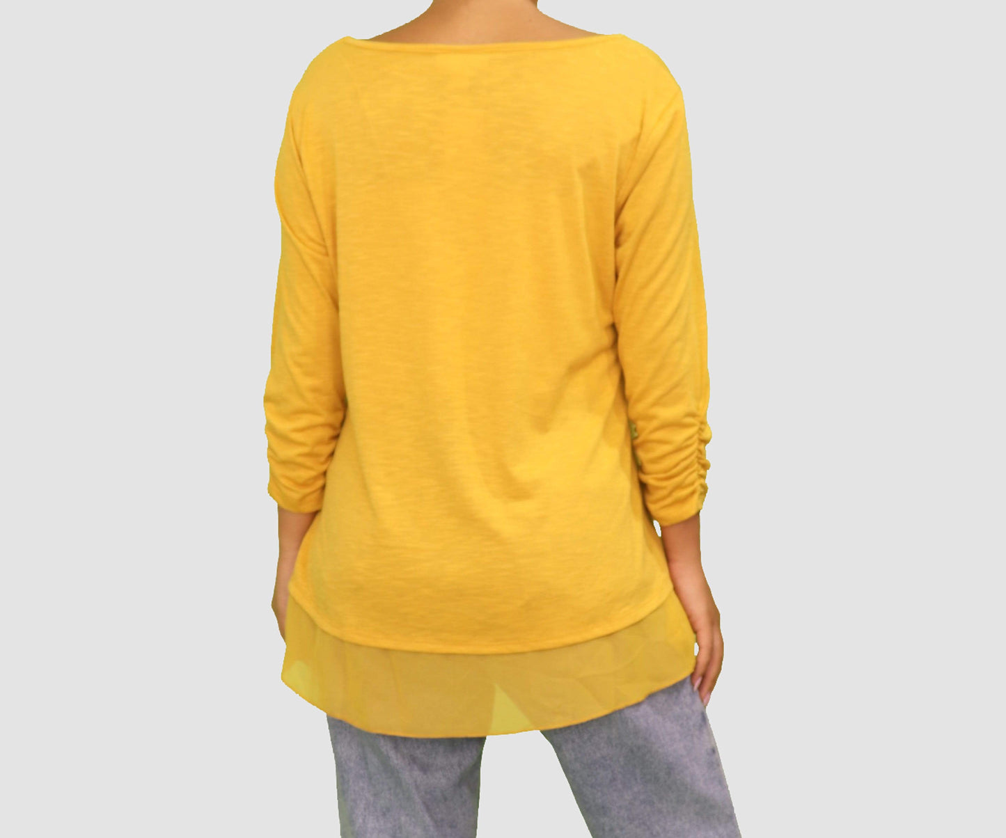 Style & Co Womens Tops S / Mustard Long Sleeve Top