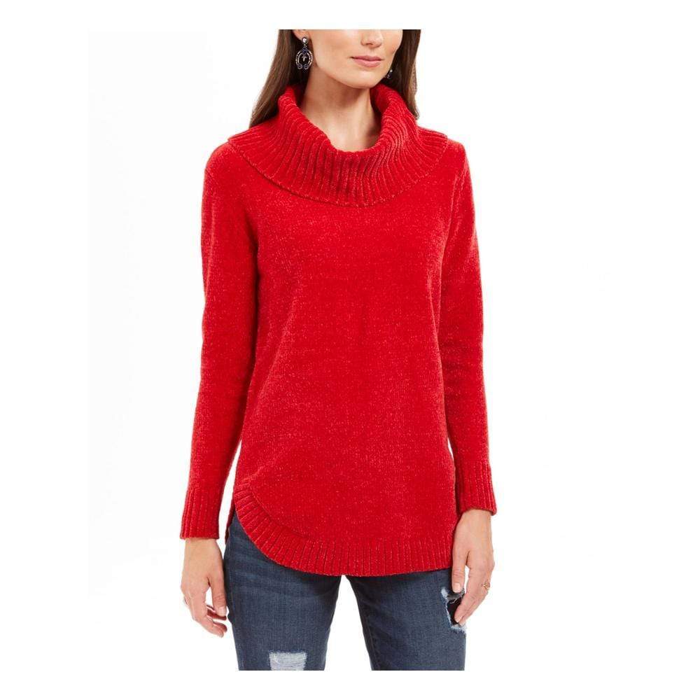 STYLE & CO. Womens Tops XL / Red STYLE & CO. - Cowl Neck Sweater