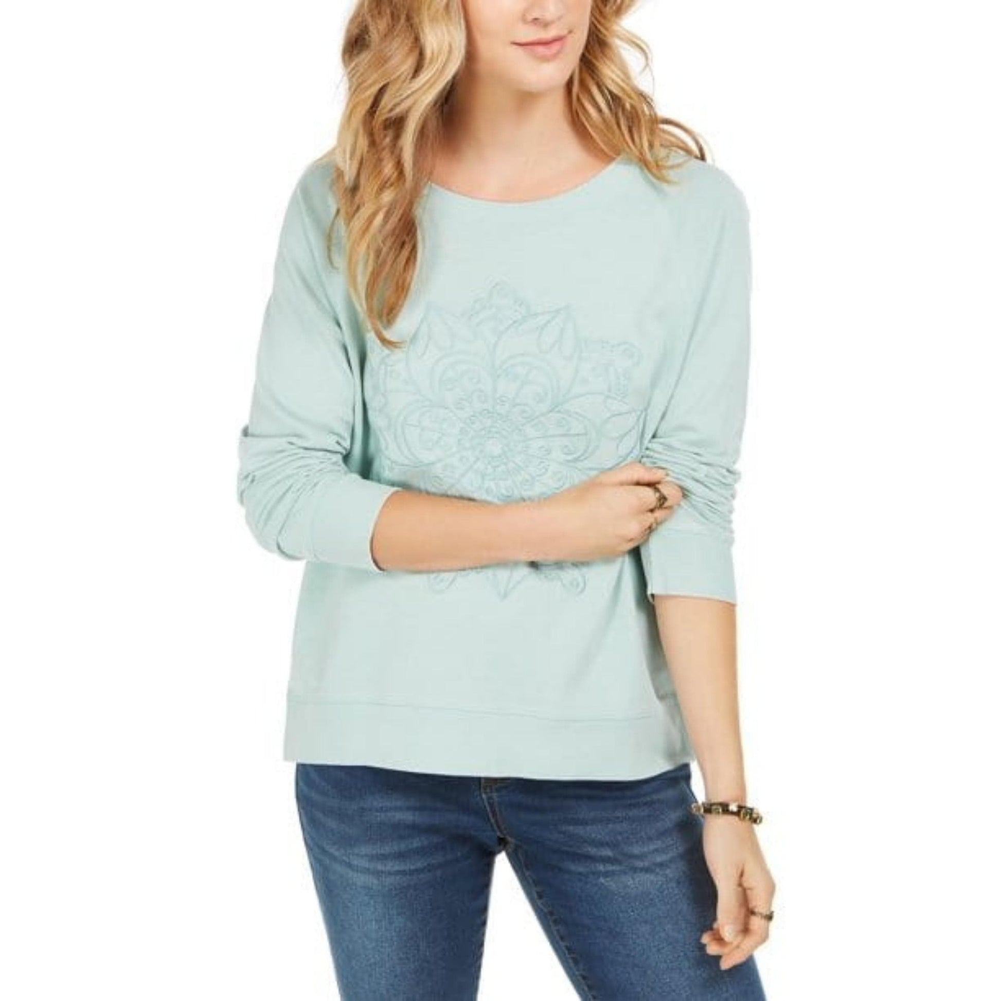 STYLE & CO. Womens Tops STYLE & CO. - Embroidered Cotton Sweatshirt