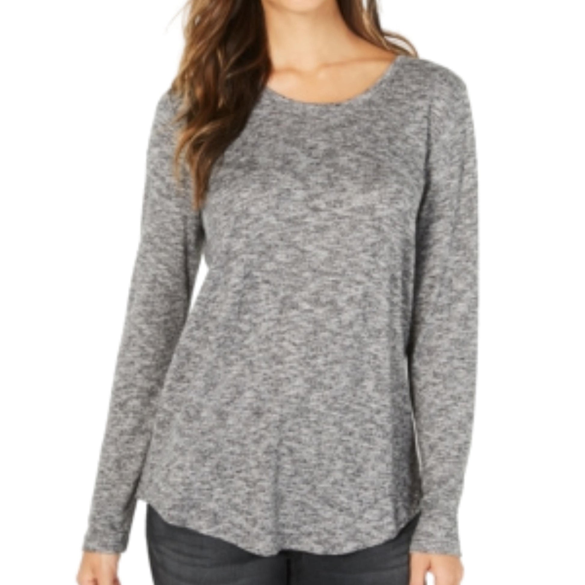 STYLE & CO. Womens Tops L / Grey STYLE & CO. - Long Sleeve Blouse