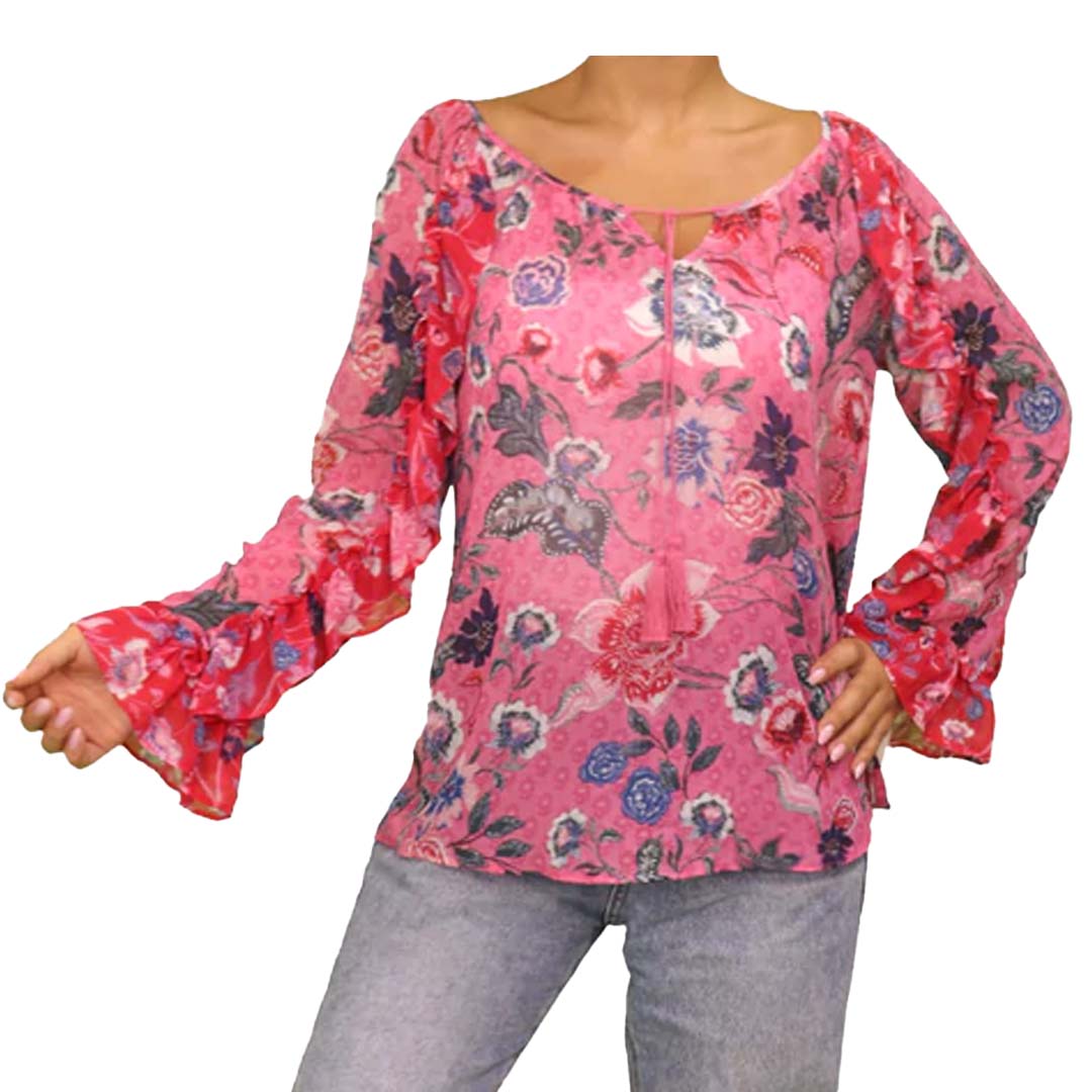 STYLE & CO. Womens Tops Petite S / Multi-Color STYLE & CO. - Ruched Sleeves Top