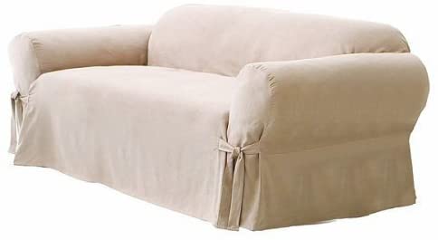 Sure Fit Bed & Bath Taupe Soft Faux Suede Sofa Slipcover