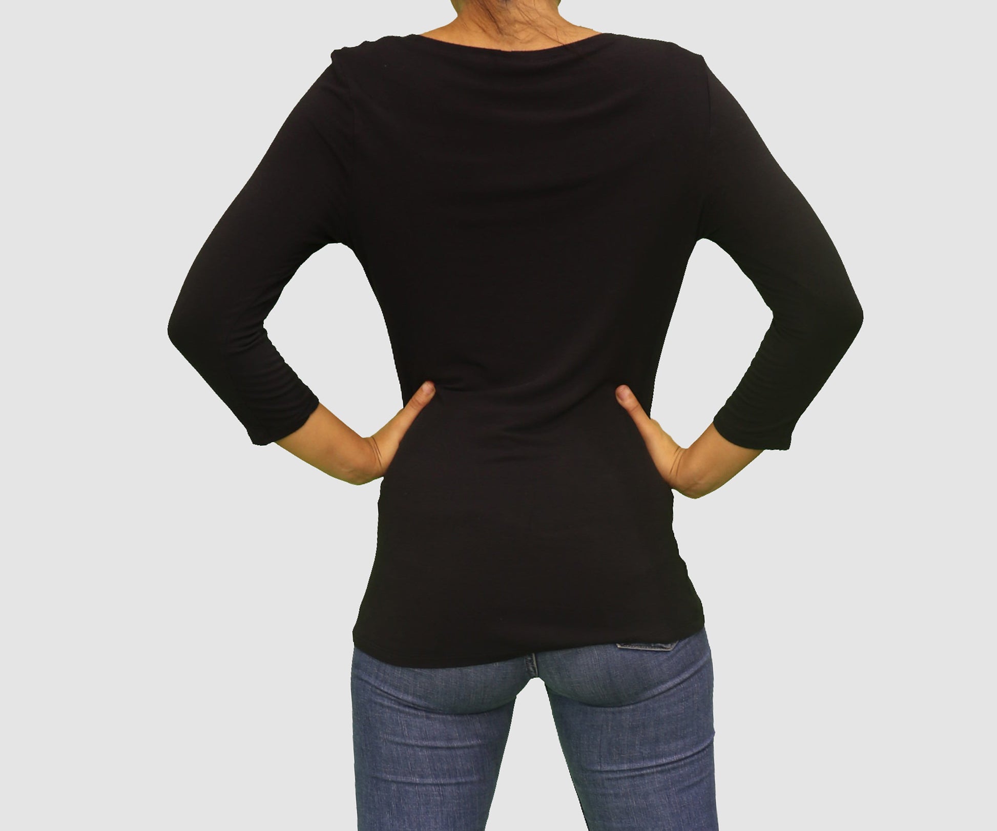 Tahari Womens Tops Medium / Black Long Sleeve Top