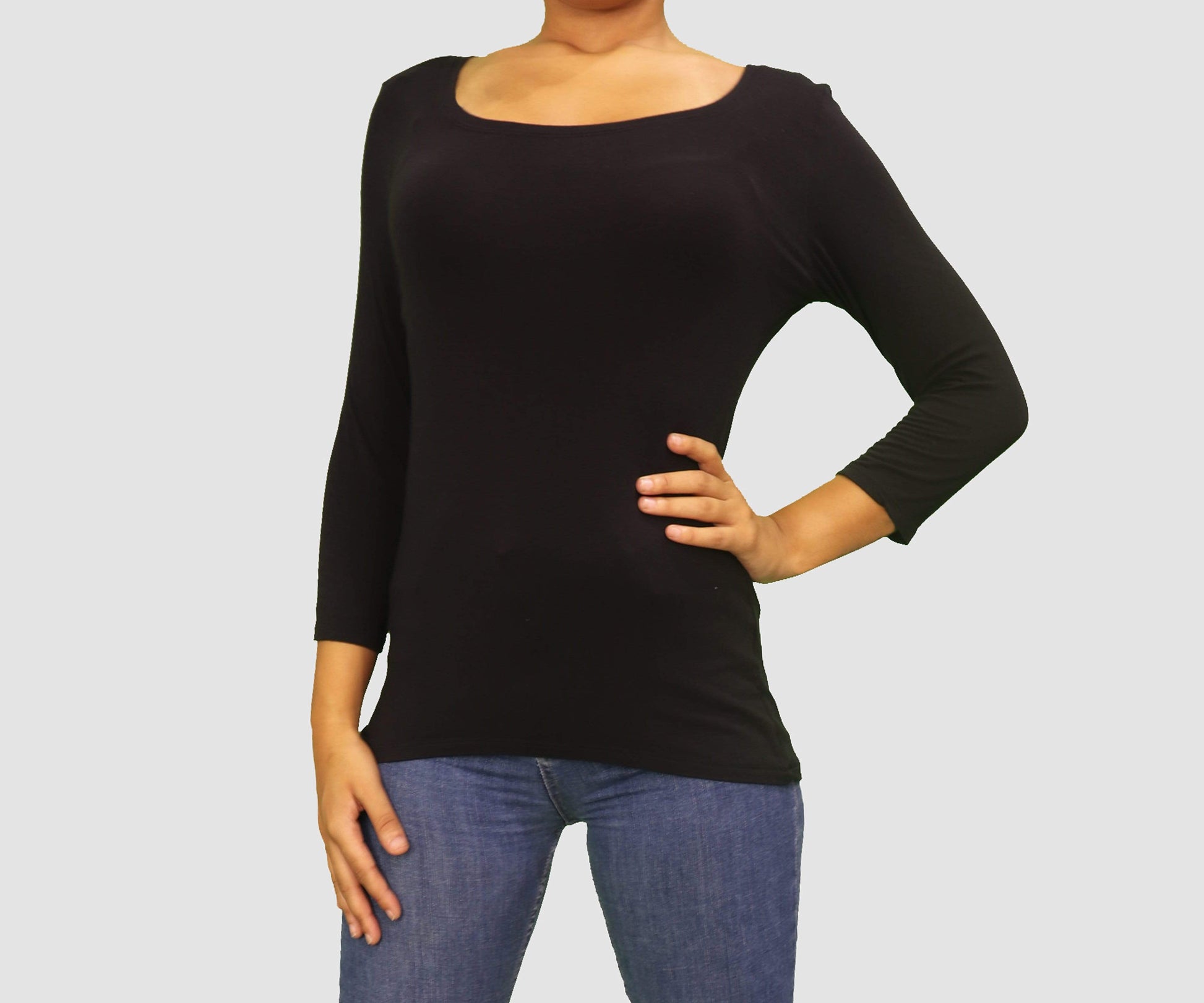 Tahari Womens Tops Medium / Black Long Sleeve Top
