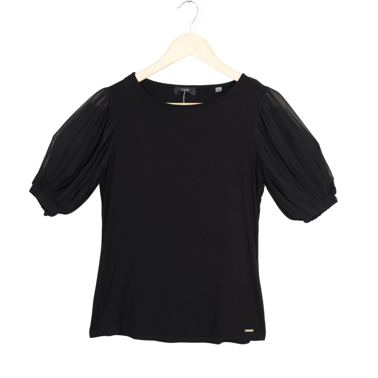TAHARI Womens Tops XS / Black TAHARI - Short Sleeve Casual Top
