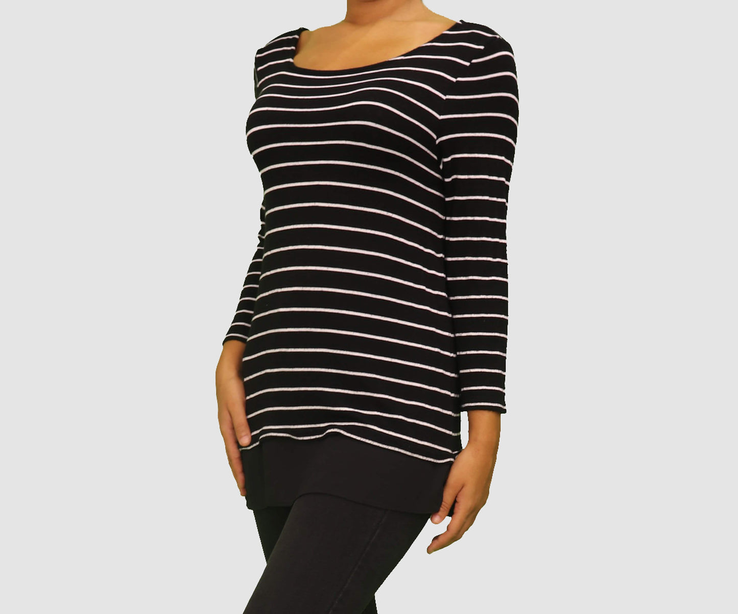 TALBOTS Womens Tops M / Black - White TALBOTS - Striped Long Sleeve Top