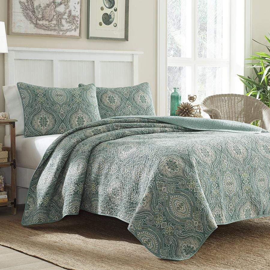 Tommy Bahama Comforter/Quilt/Duvet King King - Turtle Shell Print Quilt Set - 3 Pieces