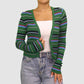 Ultra Flirt Womens Jackets Small / Green/ Multi-color Long Sleeve Jacket
