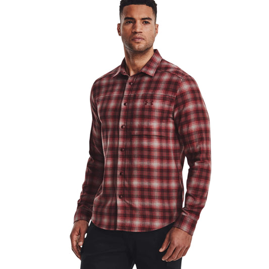 UNDER ARMOUR Mens Tops L / Red UNDER ARMOR - Tradesman Flex Flannel Long Sleeve