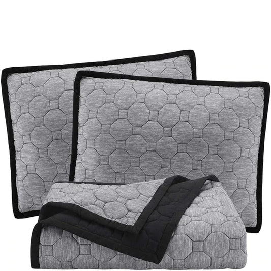UTICA Comforter/Quilt/Duvet Grey UTICA - Rockstar Geometric Microfiber 3 Piece Quilt Set