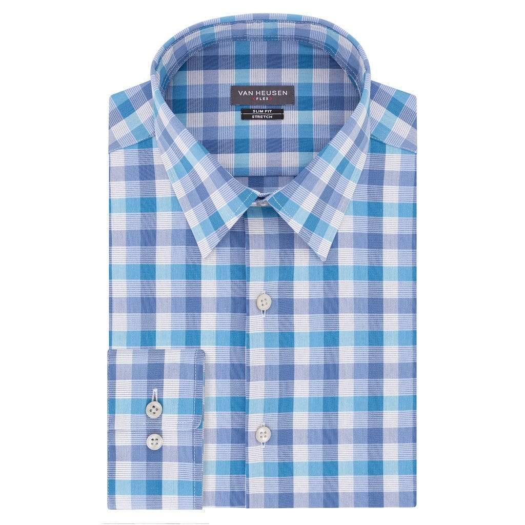 Van Heusen Mens Tops 2XL / Multi-Color Slim-Fit Flex Collar Stretch Dress Shirt