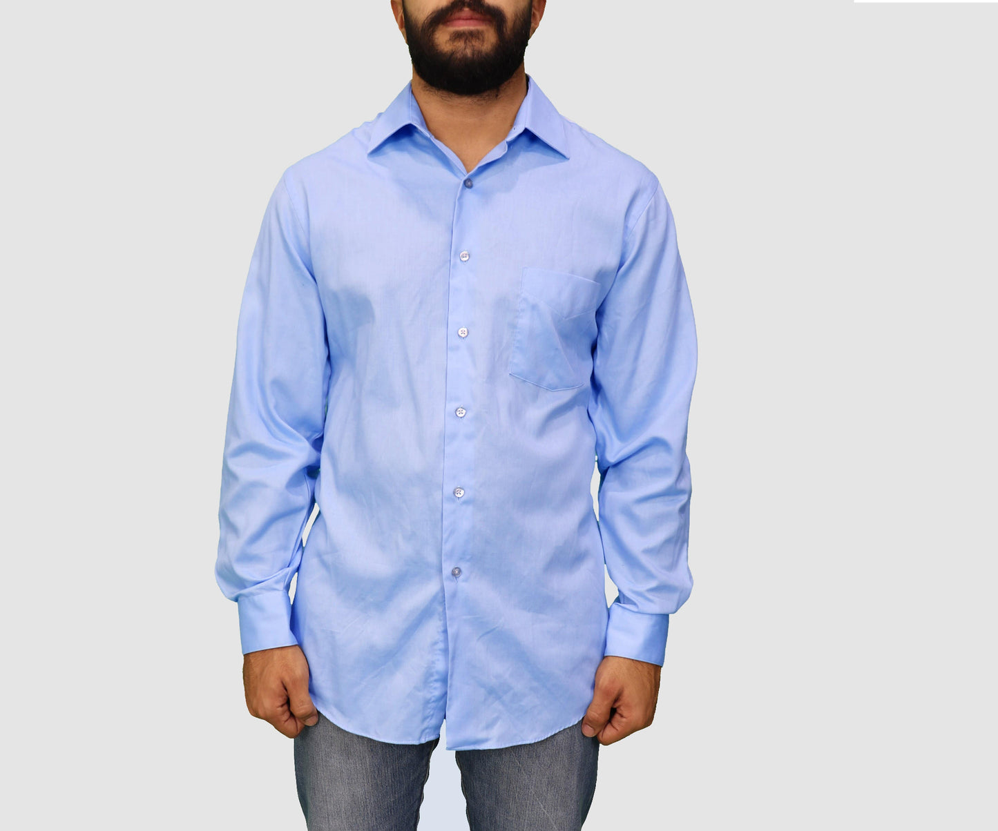 Van Heusen Mens Tops Large / Blue VAN HEUSEN - Stretch Regular Fit Long Sleeve Dress Shirt