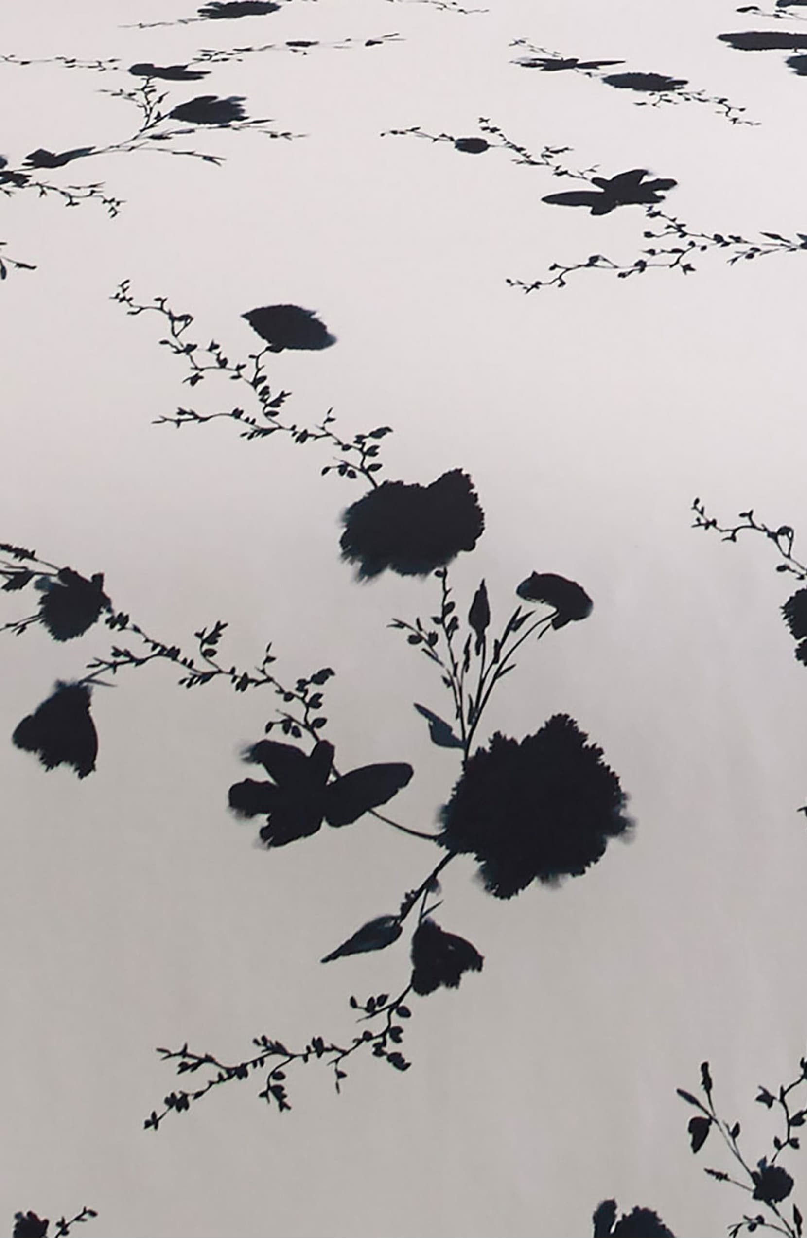 Vera Wang Comforter/Quilt/Duvet Queen - 224cm  x  234cm / Black\White Ink Wash Floral Duvet Cover - 1 Piece