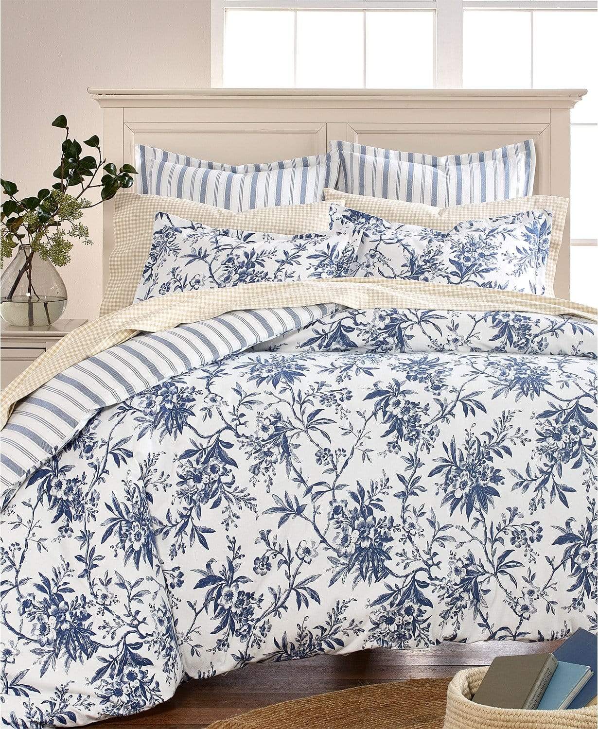 Wamsutta Comforter/Quilt/Duvet Cozy Toile Cotton Flannel Duvet Cover - 1 Piece