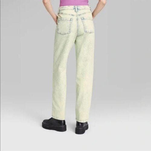 WILD FABLE Womens Bottoms XS / Multi-Color WILD FABLE - Super-High Rise Acid Over-Dye Straight Jeans