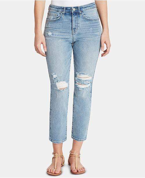 William Rast Womens Bottoms 25/ XS So Cheeky Ripped Straight-Leg Jeans