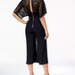 XOXO Womens Bottoms XL / Black XOXO - Lace Kimono-Sleeve Jumpsuit